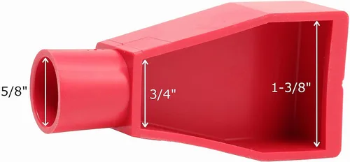 Vista 4 de Fastronix cubierta negra y roja de plástico para terminal de batería flexible