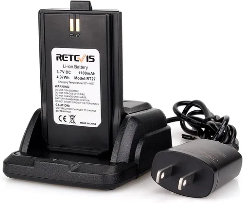 Vista 12 de Retevis Walkie Talkies RT27, radio bidireccional con micrófono de altavoz de hombro, radios de 2 vías de largo alcance, base de carga USB, alarma