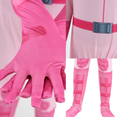 Vista 5 de SHELOVESIT Disfraz de princesa melocotón, disfraz de cosplay de Halloween para niñas