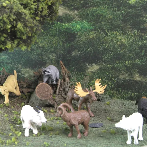 Vista 4 de Vida salvaje de Toob Safari Ltd con 12 figuras de animales salvajes favoritos de América del Norte como un león montañés, lobos, alces, ariete