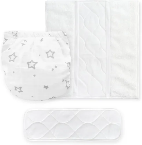 Vista 13 de SmartNappy - Muselina de algodón de Amazing Baby, funda híbrida para pañales de tela NextGen + 1 inserto reutilizable bi-fold + 1 refuerzo Mini