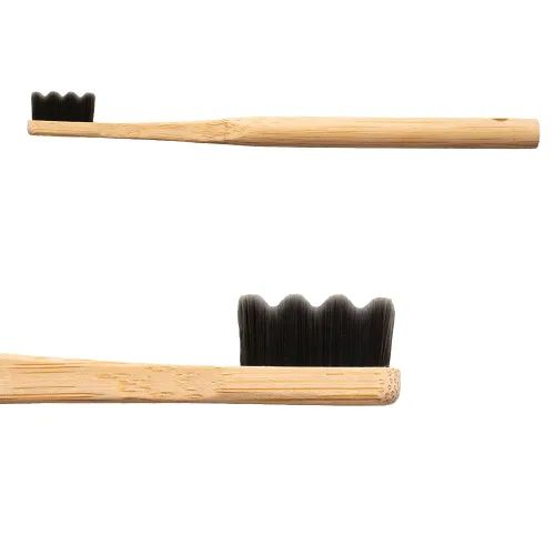 Vista 4 de Gongi Cepillo de dientes de bambú de madera, 20,000 cerdas altas, cerdas micronano extra suaves, paquete de 4