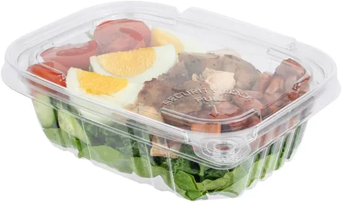 Vista 17 de Restaurantware Tamper Tek - Recipientes rectangulares para llevar de 11 onzas, 100 recipientes duraderos de plástico transparente congelable a