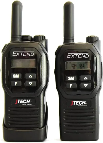 Vista 3 de JTECH Extender la radio bidireccional de 2 canales con cargador y batería