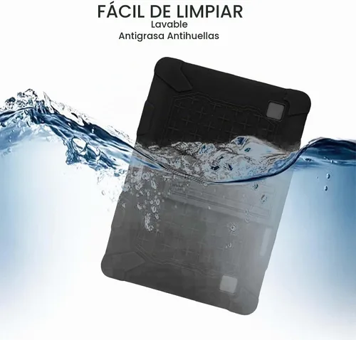 Vista 2 de Funda para tablet ZZB ZB10 / JUNYANG de 10.1 pulgadas, funda protectora de silicona suave, apta para niños, funda de tableta con soporte ajustable