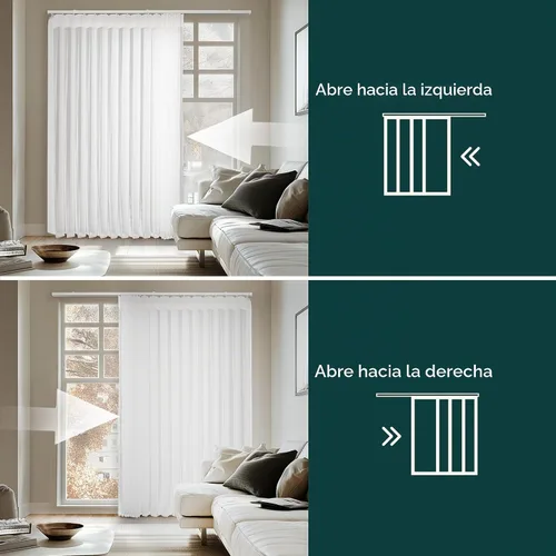 Vista 7 de CHICOLOGY Elegantes Persianas Verticales Transparentes Blancas para el Hogar, Ventanas Interiores Grandes, Puerta Corrediza, Patio (78" An x 84" Al)