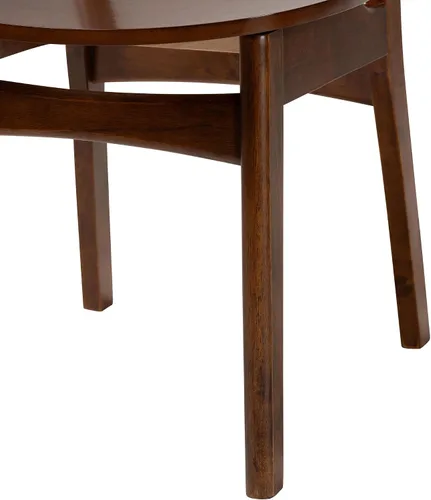 Vista 7 de Baxton Studio Tafari Mid-Century - Juego de sillas de comedor de 2 piezas con acabado marrón nogal y ratán