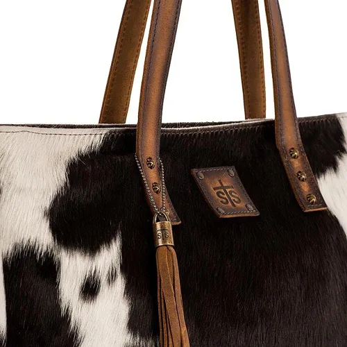 Vista 5 de STS Ranchwear Classic Cowhide Tote Ladies Leather Zip Multi