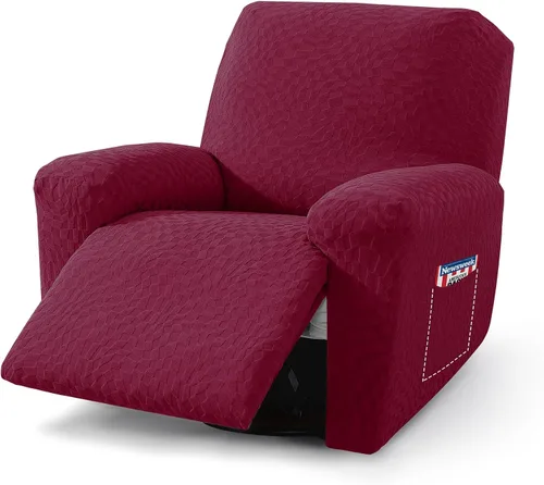 Vista 23 de ZNSAYOTX 2026 Funda elástica para sillón reclinable de 3 piezas (61 cm-94 cm) Fundas súper suaves para silla reclinable con bolsillo grande y lazos