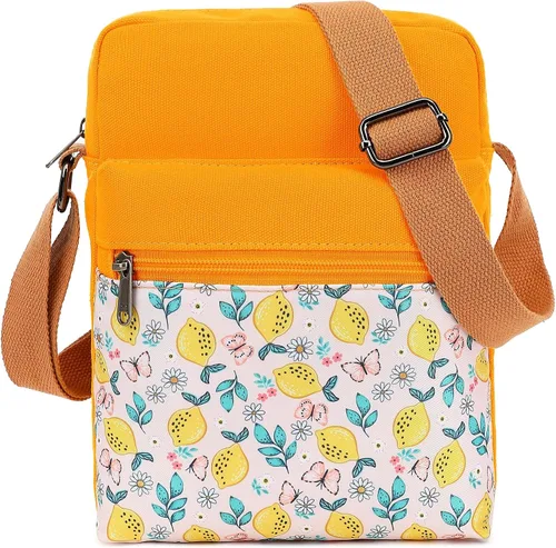 Vista 14 de Leaper - Juego de estuche y cartera bandolera de lona para niñas y mujeres A-verde azulado-r