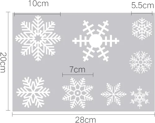 Vista 3 de Decora 48 piezas de calcomanías de copo de nieve de Navidad para ventanas de vidrio, decoraciones de calcomanías de ventana para oficina