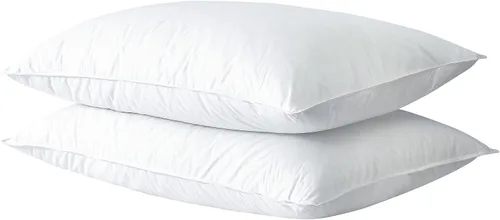 Vista 2 de feather & loom Paquete doble de almohada de mezcla de plumas de ganso blanco y plumón Jumbo