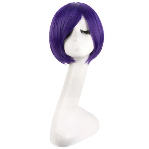 Vista 8 de Peluca corta recta de Cosplay, disfraz, fiesta, MapofBeauty , Negro