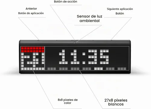 Vista 2 de Reloj de tiempo con WiFi para Smart Home Lametric