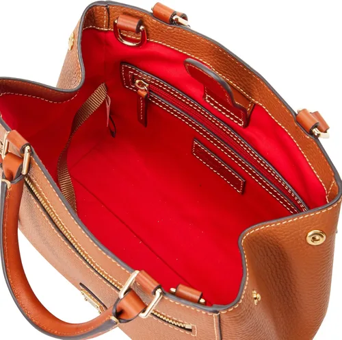 Vista 3 de Dooney & Bourke Pebble Grain - Bolso pequeño con cremallera, Caramelo