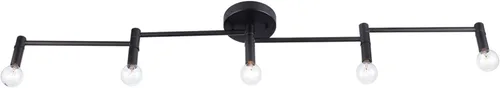 Vista 13 de Globe Electric 64000055 - Iluminación de riel de 6 luces de 42", barra central doble giratoria, color blanco mate, acentos en tono madera, luz