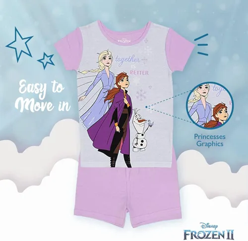 Vista 5 de Disney Conjunto de pijama de algodón ajustada de 6 piezas para niñas Frozen Princesas Minnie Mouse