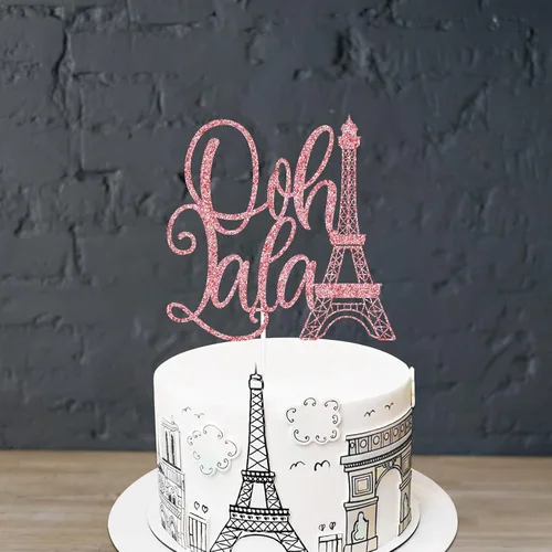 Vista 5 de Ooh LaLa - Decoración para tartas con purpurina rosa de doble cara