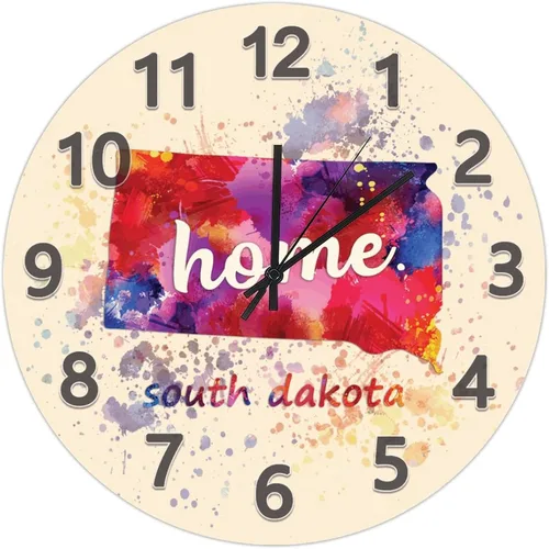 Vista 121 de UFunhome Reloj de pared con mapa del estado de Nevada, acuarela, Estados Unidos, reloj redondo de madera, funciona con pilas, silencioso, sin