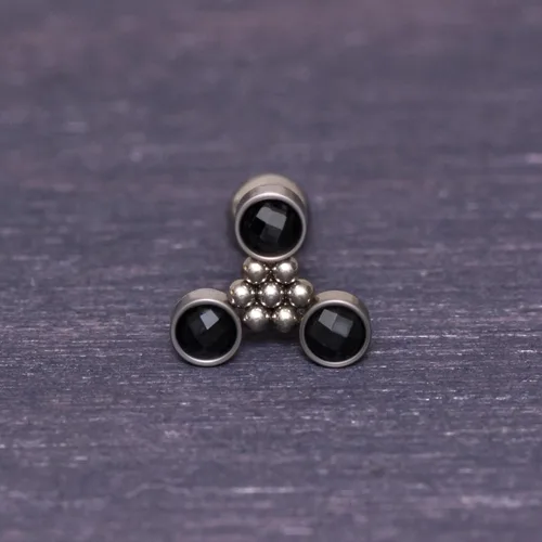 Vista 6 de Cartilage Piercing Jewelry - Cartilage Bar Onyx, Implant Grade Titanium Ear Piercing
