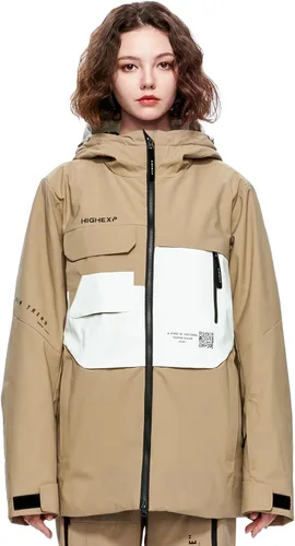 Vista 9 de Chaqueta de Esquí Abrigo de Snowboard Nieve Invierno Impermeable Aislada Resistente al Viento Holgada Cálida con Capucha para Hombres Mujeres