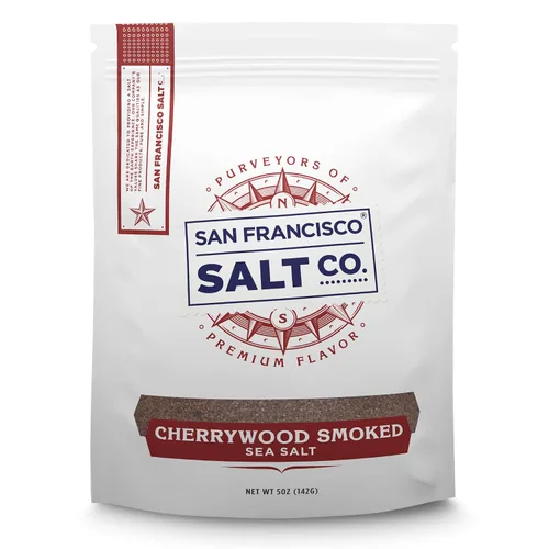 Vista 9 de Sal marina ahumada de madera de Alderwood, 5 oz. Bolsa - San Francisco Salt Company