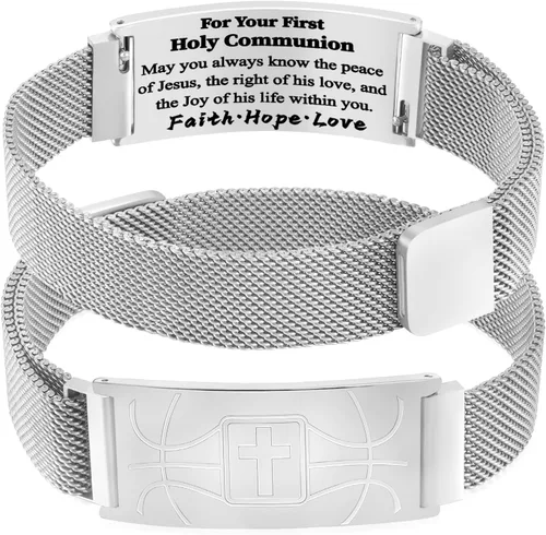 Vista 70 de Regalos de graduación, pulsera de fútbol, fútbol, baloncesto, béisbol, regalos de pulsera, pulseras de cruz de fe para hombres, bautismo, primera
