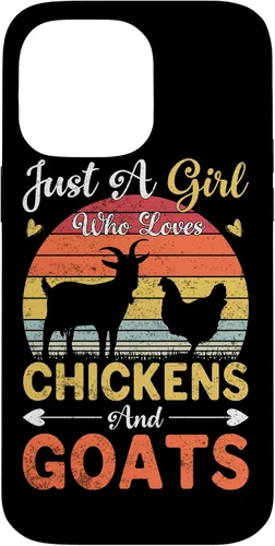 Vista 21 de Funda de regalo vintage con texto en inglés «Just A Girl Who Loves Chickens and Goats Farmer» para iPhone 17