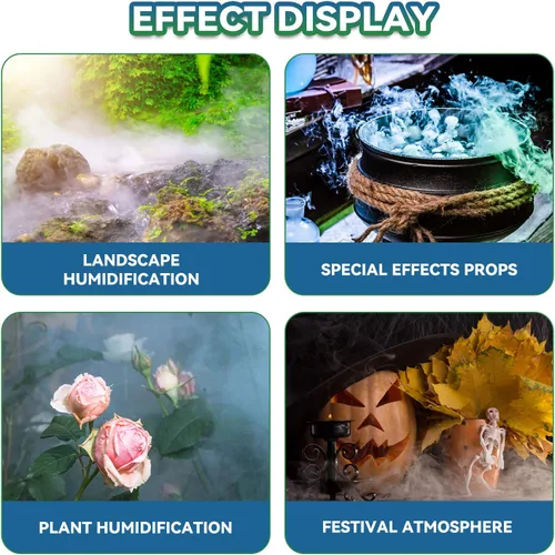 Vista 5 de Mxmoonant Mist Maker - Humidificador ultrasónico de 12 cabezales, 284.0 fl oz/H con fuente de alimentación de 400 W, flotador, discos de repuesto
