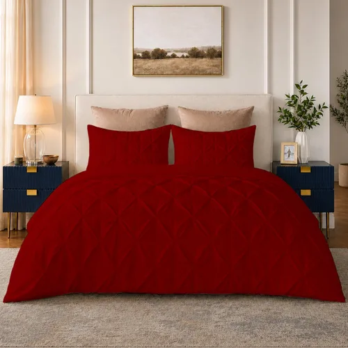 Vista 18 de SLEEP-NEST Luxuries - Funda de edredón plisada decorativa, tamaño individual/individual XL, 68 x 90 pulgadas, 3 piezas, con cierre de cremallera