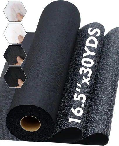 Vista 8 de PLANTIONAL Interfaz fusible no tejido no tejido blanco ligero para planchado: 16.5 "x 30yds Interfaz no tejida de peso ligero en poliéster de una