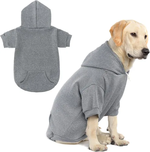 Vista 40 de SCENEREAL Sudaderas con capucha de seguridad para perros de tamaño pequeño, mediano y grande, ropa de felpa cepillada con gorro, abrigo de algodón