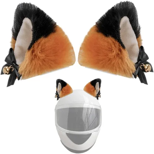 Vista 5 de 1 par de lindas orejas de gato para casco, accesorios para casco, orejas de felpa para casco, cuernos para casco, adornos para casco