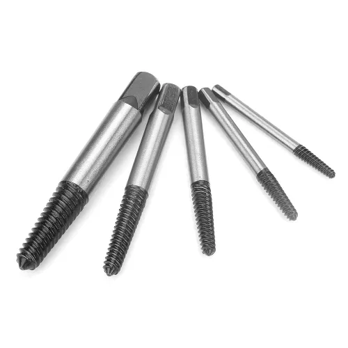 Vista 5 de Juego de extractor de pernos, herramienta de extracción de tornillos, 5 pernos oxidados de acero al cromo vanadio para corrección de rosca