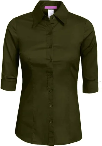 Vista 9 de NE PEOPLE Camisa de oficina con botones y manga 3/4 a medida para mujer