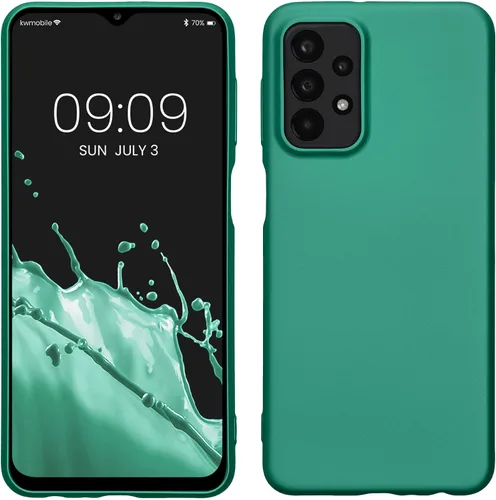 Vista 148 de kwmobile Funda compatible con Samsung Galaxy A12 - Funda protectora de silicona TPU suave y delgada - Azul Báltico
