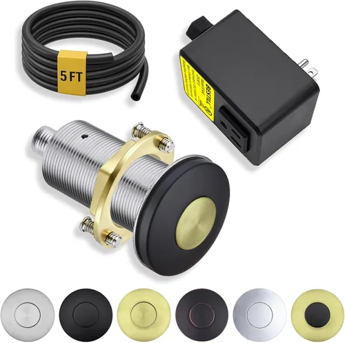 Vista 19 de BESTILL Kit de Interruptor de Aire para Triturador de Basura - Certificado UL, Latón 2.95" Corto para Parte Superior del Fregadero, Botón de Níquel