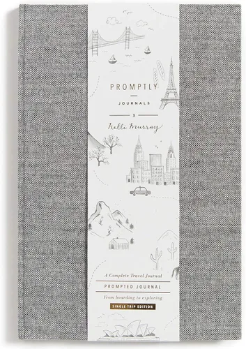 Vista 5 de Promptly Journals, Un diario de viaje completo: desde el embarque hasta la exploración (durazno campestre, naranja, cuero sintético) Diario