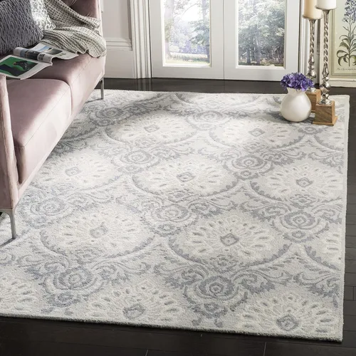 Vista 21 de SAFAVIEH Blossom Collection - Alfombra decorativa, 2 x 3 pies, azul y marfil, lana hecha a mano, ideal para zonas de alto tráfico en entrada, sala