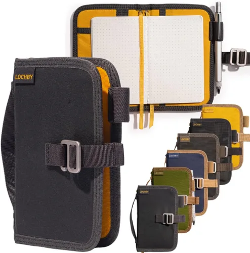 Vista 50 de LOCHBY® Carpeta Field A5 Cubierta de carpeta de 6 anillas Lona encerada resistente al agua Diseño plano Sistema A5 apto para recargar