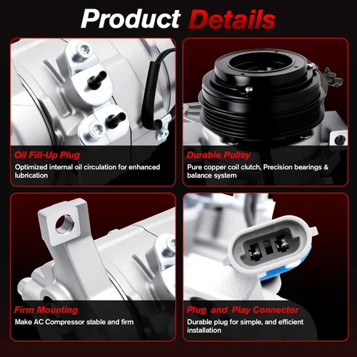 Vista 7 de Compresor de CA para Chevy/GMC modelo, 2000-2013 Silverado 1500, 01-13 Sierra 1500, 01-14 Tahoe, Suburban 1500, Yukon, Reemplazar 29002C 10364873
