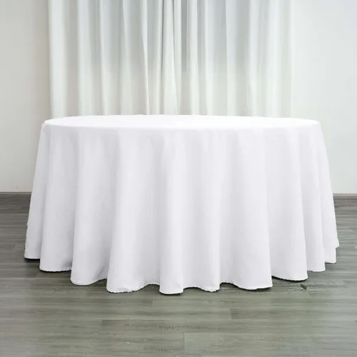 Vista 42 de Efavormart - Mantel redondo de poliéster de 108 pulgadas, 108 pulgadas, para bodas, fiestas, banquetes, restaurantes, color verde manzana