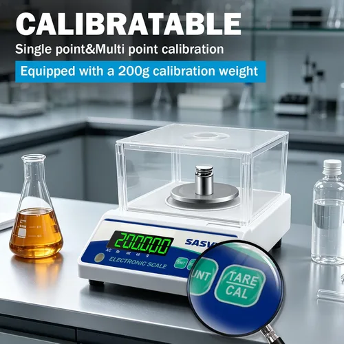 Vista 5 de Báscula de laboratorio 17.64 oz x 0.00 oz Escala científica g/oz/ct/lb Balanza analítica electrónica digital de alta precisión para joyería, cocina