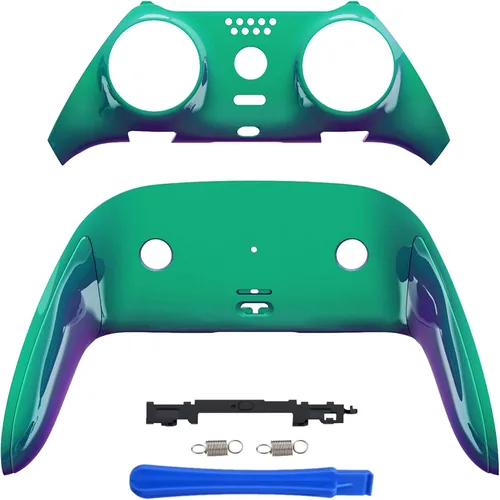 Vista 8 de eXtremeRate Top Bottom Decorative Trim Shell Compatible with ps5 Edge Controller DIY Replacement Front Back Clip Shell, Custom Black Plates Cover