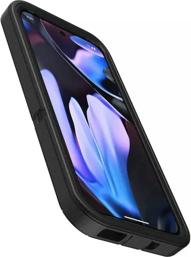 Vista 4 de OtterBox Funda para Google Pixel 9 Pro XL (solamente) - Defender Series - Negro - Resistente y duradera - con protección de puerto - Incluye soporte