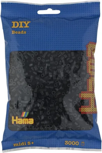 Vista 5 de Hama Perlen 201-49 Iron-On Beads Bag with Approx. 3000 Midi Craft Beads with Diameter 5 mm in Azure Blue, Creative Craft Fun for Young and Old