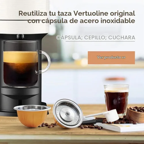 Vista 6 de Cápsula de café de metal de acero inoxidable compatible con cápsulas de café Vertuo Next para máquina N-espresso reutilizables