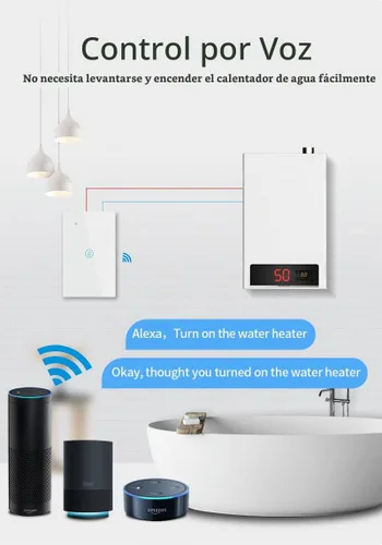 Vista 3 de HomeKit Interruptor inteligente WiFi de pared, interruptor de luz, panel de vidrio, control remoto inalámbrico con función de temporizador