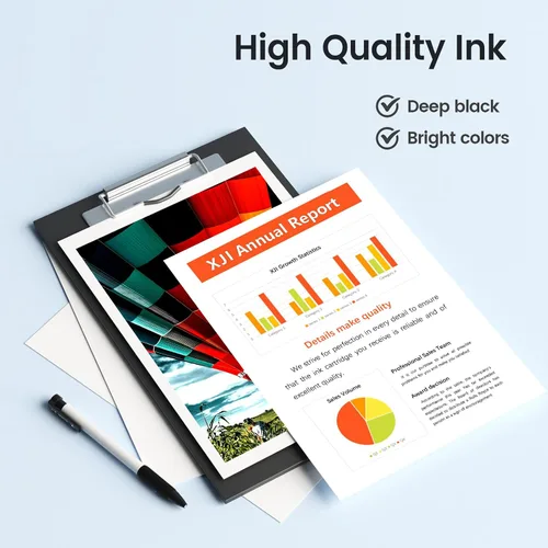 Vista 5 de XJI Cartuchos de tinta remanufacturados de repuesto para HP Ink 63XL 63 XL (negro, paquete de 2), para OfficeJet 3830 3833 5222 5255 5258 5260 Envy