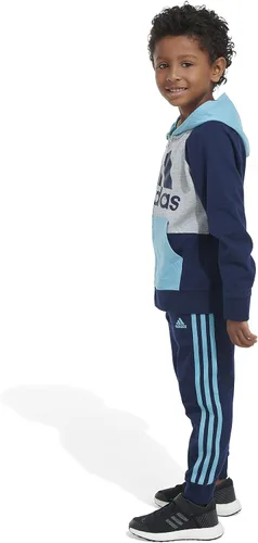 Vista 5 de adidas boys Zip Front French Terry Hooded Jacket and Joggers Set